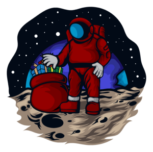 Astro Santa on the Moon