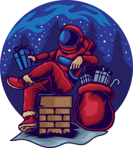 Astronaut Santa With Gifts